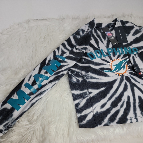Tommy Hilfiger Women's NFL DOLPHINS Long Sleeve Sz XS New WT. - Picture 8 of 12